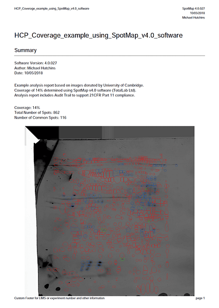 A full analysis was performed and a report was generated using SpotMap in under an hour including an audit trail to support 21 CFR Part 11 compliance.